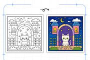 Whimsical Cozy Worlds Coloring Book, a Decorative Illustration by Design Station (Thumbnail 6 of 8)