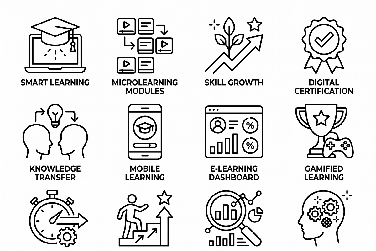 Vector Digital Learning Skills Icons, an Outline Icon by adenpinkstore (Photo 9 of 11)