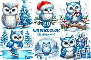 Christmas owl Sublimation Clipart, an Illustration by CreationArt (Thumbnail 1 of 5)