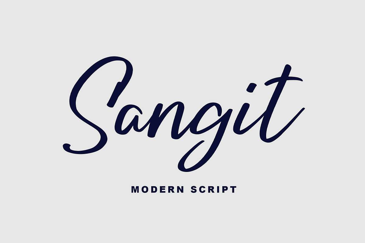 Sangit Modern Script Font, a Script Font by Formatika Studio (Photo 1 of 6)