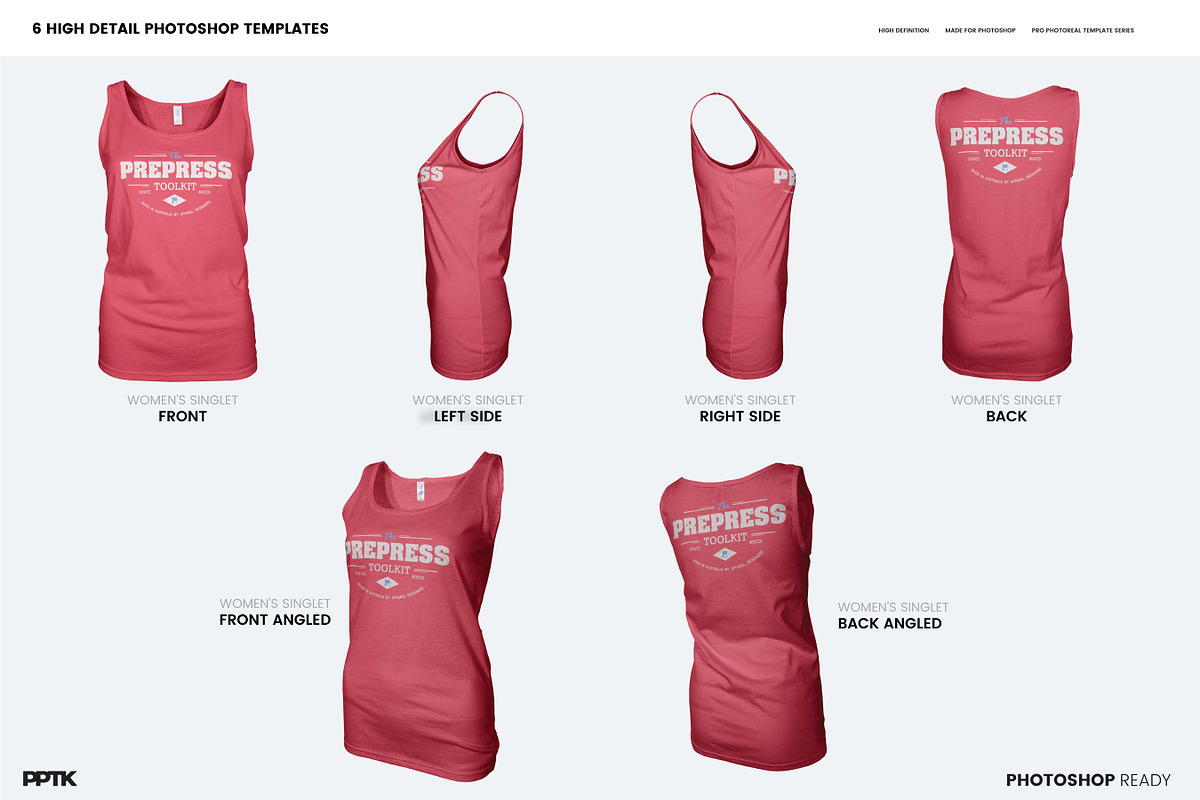 Women's Ghosted Singlet Template, an Apparel Mockup by PrePress Toolkit (Photo 2 of 6)