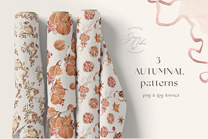 Fall Autumn Set- Pumpkins & Florals