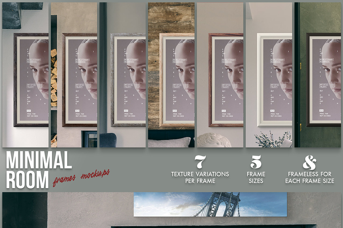 Minimal Room - Frames Mockups, a Product Mockup by Madebyvadim (Photo 2 of 7)