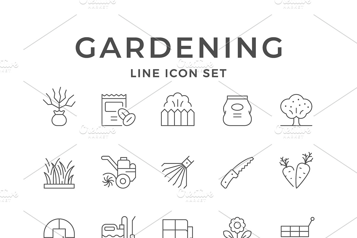 Set line icons of gardening, an Outline Icon by motorama (Photo 1 of 2)