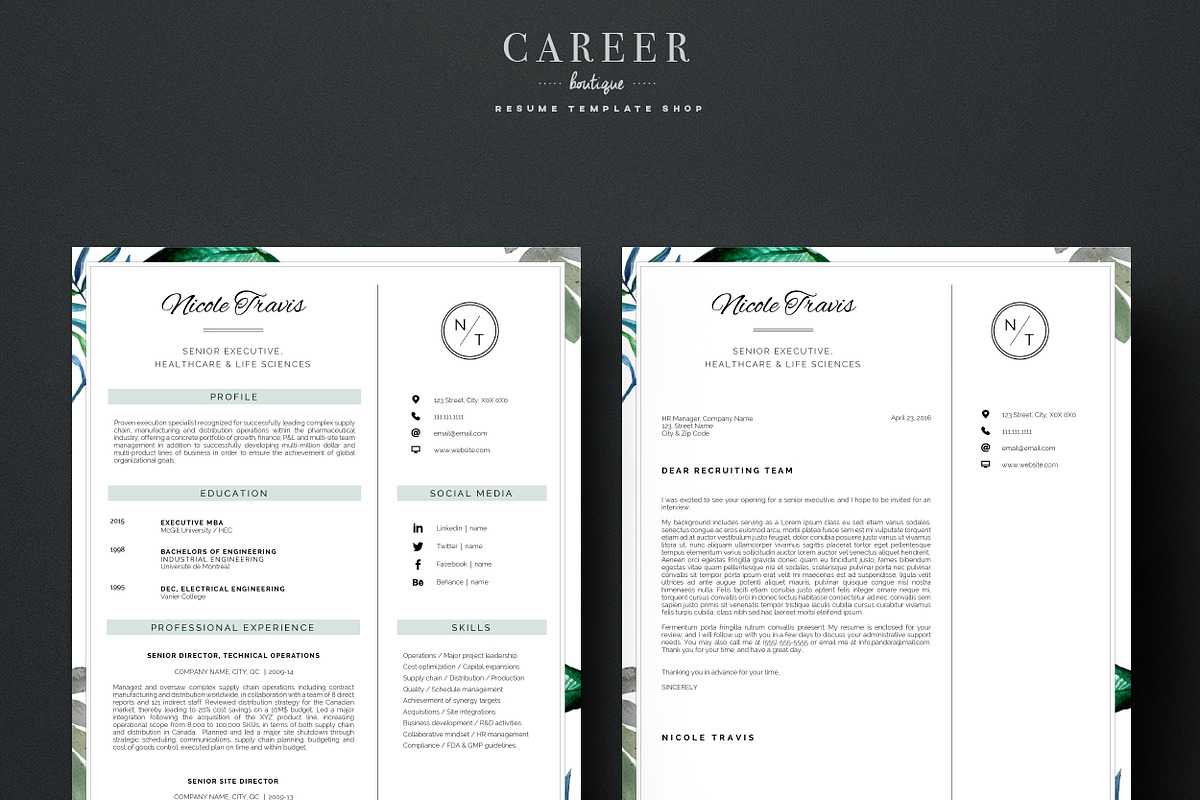 Modern Resume & CoverLetter Template, a Resume Template by careerboutique (Photo 6 of 6)