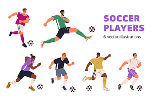 Soccer players play football set, a Sport Illustration by Good Studio
