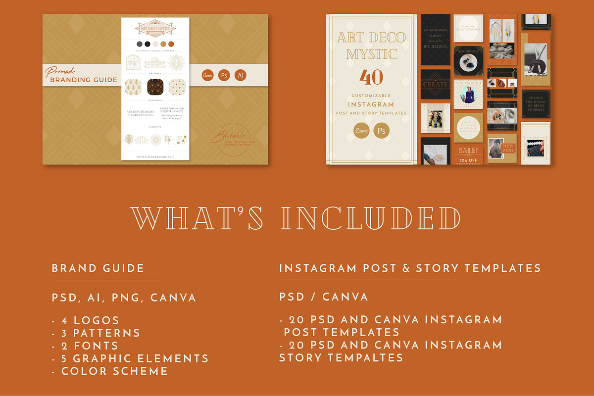 Branding Bundle: Art Deco Mystic, a Social Media Template by Liseno Designs (Photo 2 of 3)