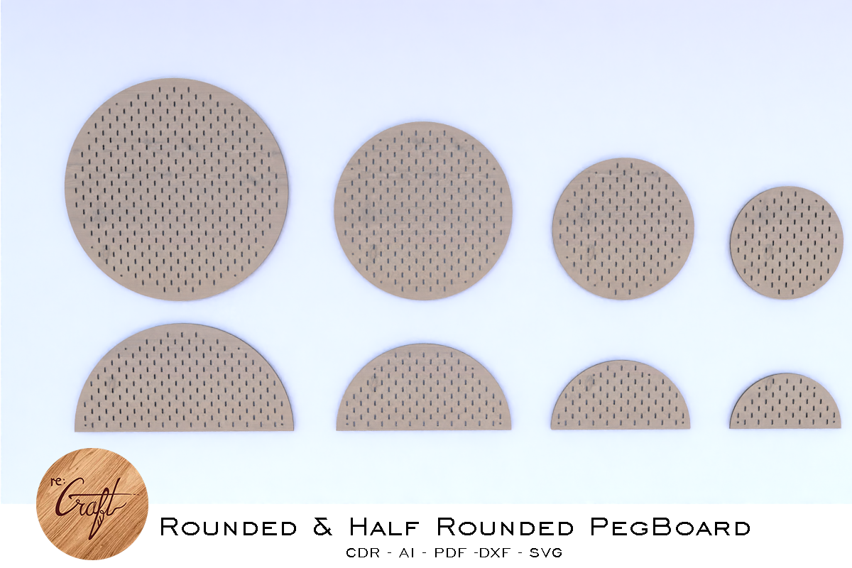 Laser Cut Round/Half Round Peg Board
