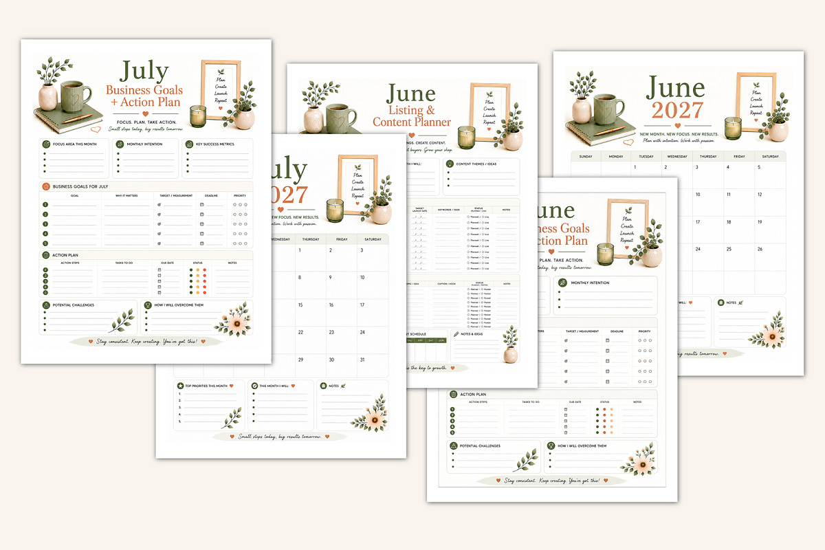 The 2027 Etsy Seller Planner, a Stationery Template by Designmela01 (Photo 3 of 5)