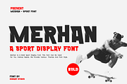 Merhan - Sporty Font, a Sans Serif Font by Iqsiart Studio (Thumbnail 1 of 7)