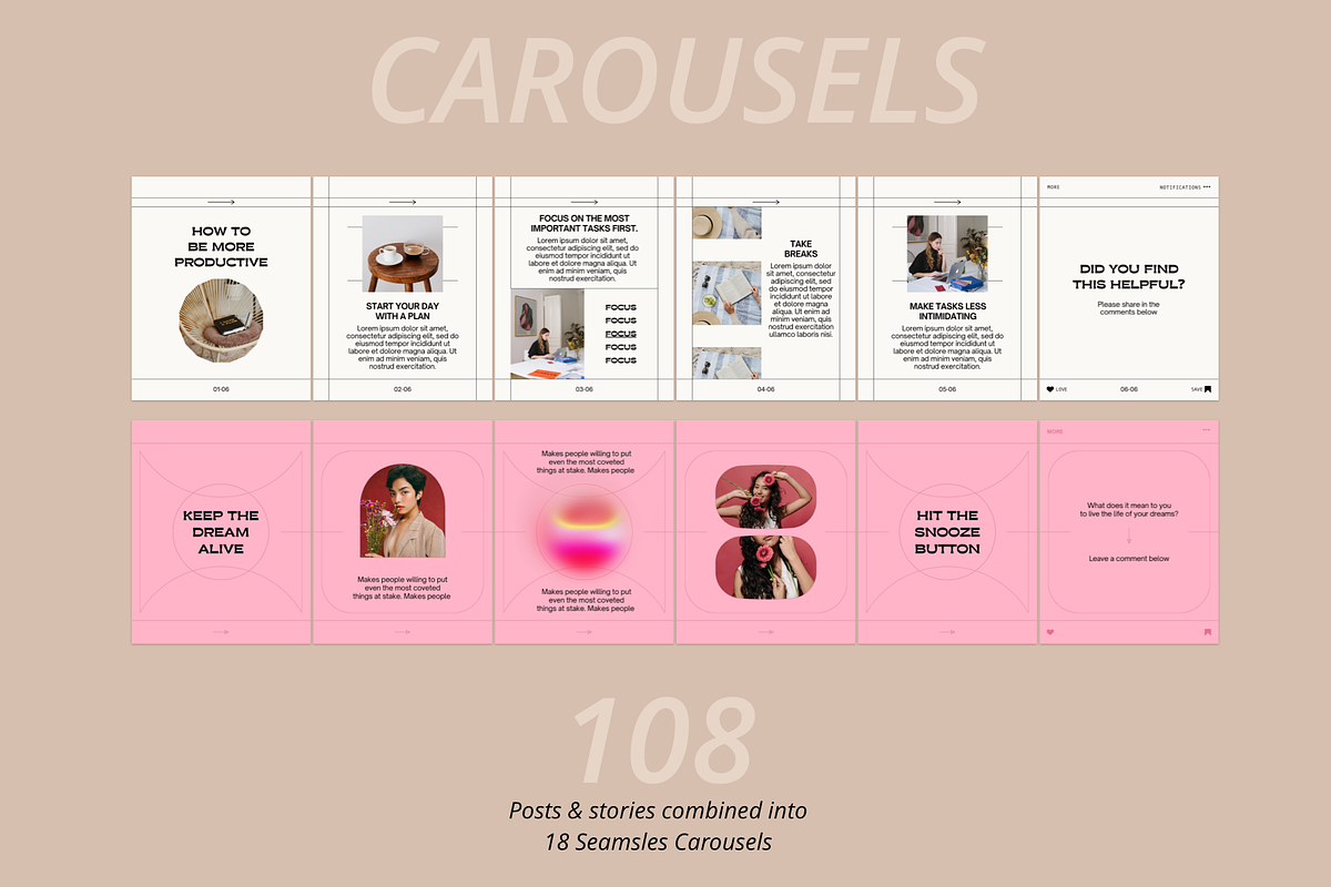 Instagram Carousel Templates | CANVA, a Social Media Template by Bonumo (Photo 2 of 14)
