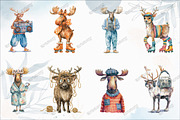 Quirky Reindeer Funny Moose Clipart, a Graphic by designcity5 (Thumbnail 3 of 5)