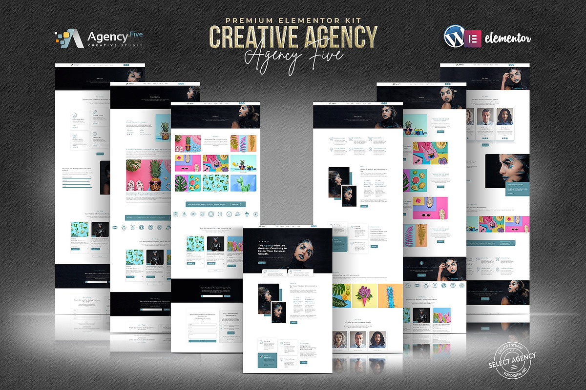 Agency Five -Creative Elementor  Kit, a Websites & App Template by Select Agency Designs (Photo 1 of 8)