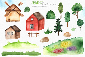 Spring Landscape Watercolor