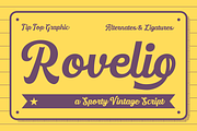 Rovelio – A Sporty Vintage Font, a Script Font by Tiptop Graphic (Thumbnail 1 of 9)