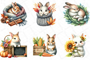 Watercolor Autumn Rabbit Clipart, an Illustration by DreamPrint404 (Thumbnail 5 of 6)