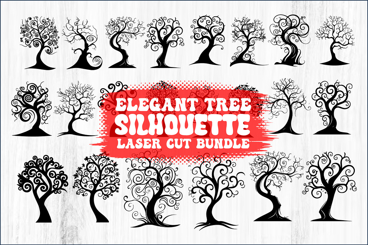 Tree Laser Cut Bundle | Decorative, an Object Graphic by jahid234 (Photo 1 of 9)
