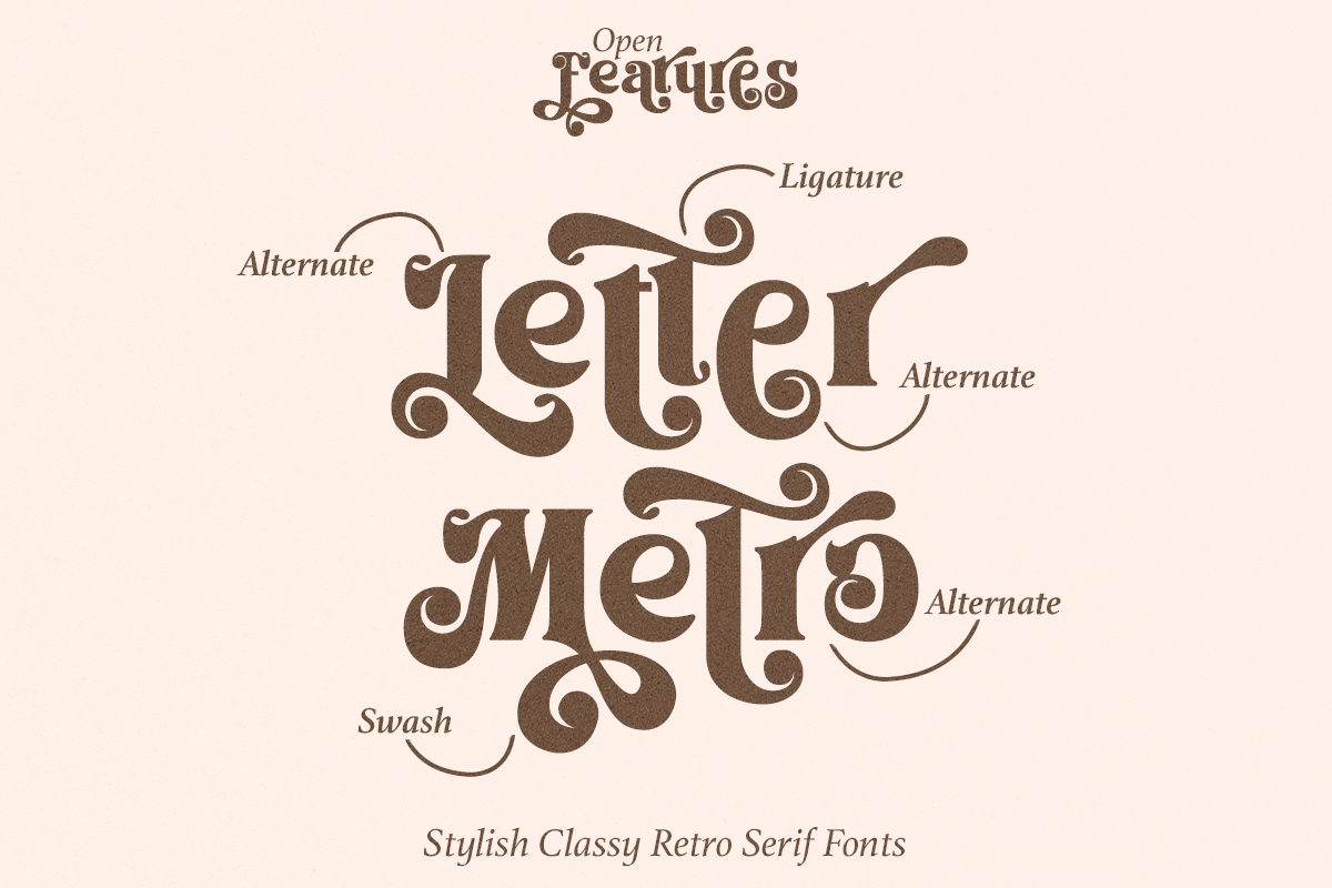 Lettero Mande - Playful Retro Font, a Serif Font by Dharmas Studio (Photo 5 of 15)