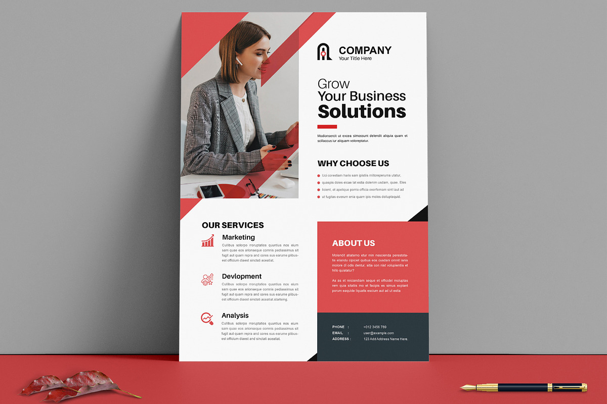 Modern Flyer Layout, a Flyer Template by MightyDesign (Photo 1 of 8)