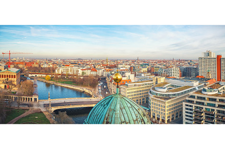 Aerial view over Spree river in, an Architecture Photo by sborisov
