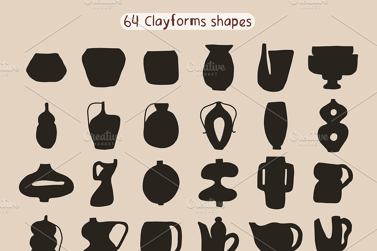 224 POTTERY CLIPART - HAND DRAWN, an Object Illustration by JuDesign (Photo 7 of 25)
