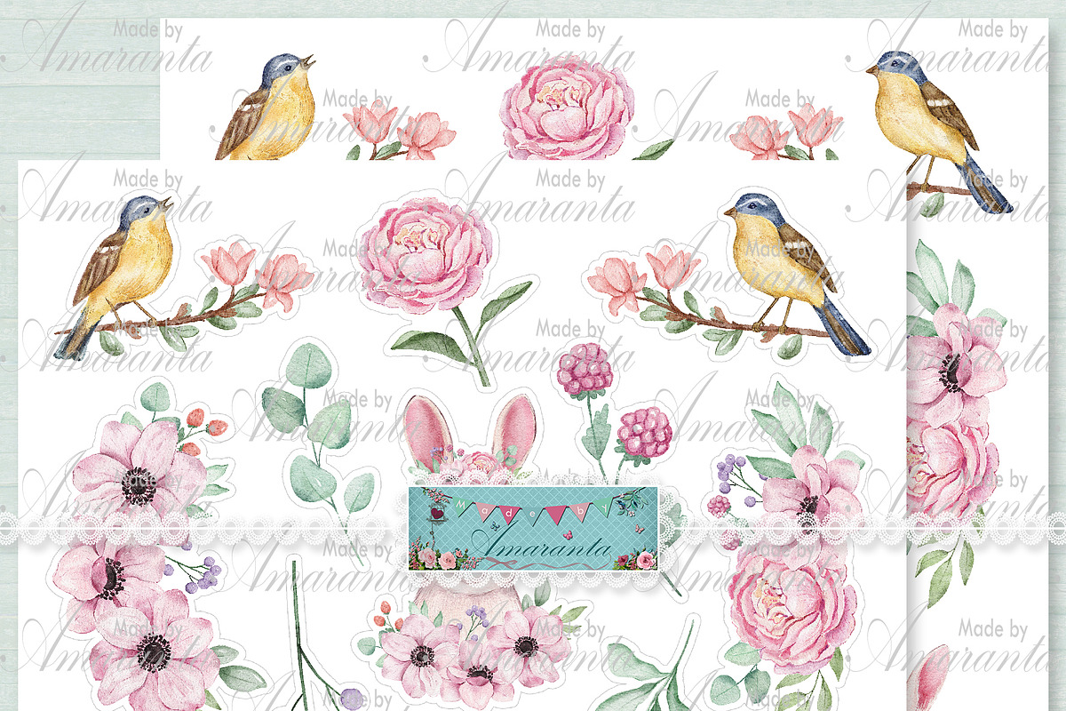 Primavera - patrones y recortables, a Pattern Graphic by MadeByAmaranta (Photo 5 of 5)