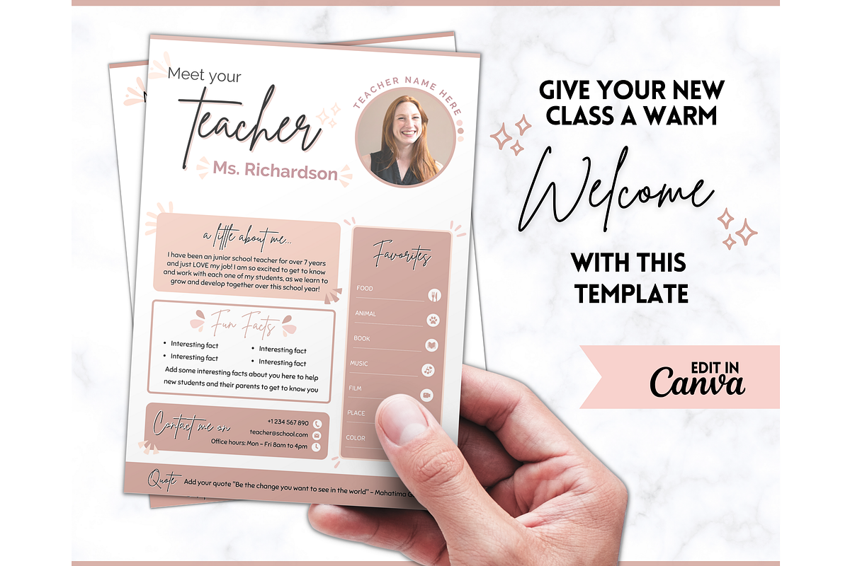 Meet the Teacher Template - Canva, a Templates & Theme by Templatables (Photo 2 of 9)