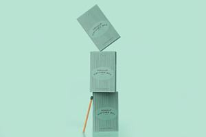 3d Stacked Matchboxes Mockup, a Print Template by The Rose Project