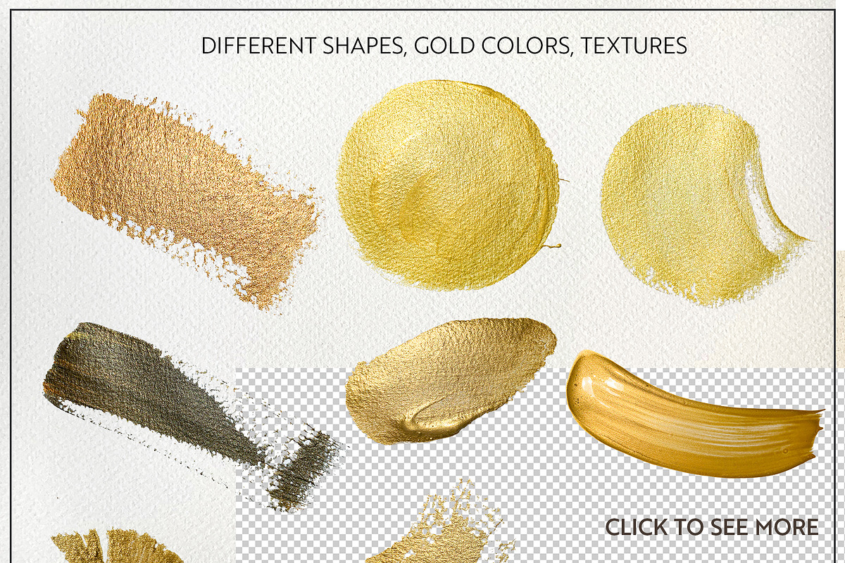Golden | Acrylic Brush Strokes, an Object Graphic by Kandella's Art (Photo 7 of 10)