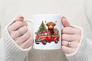 Christmas Highland Cow PNG, an Illustration by Designking (Thumbnail 4 of 4)