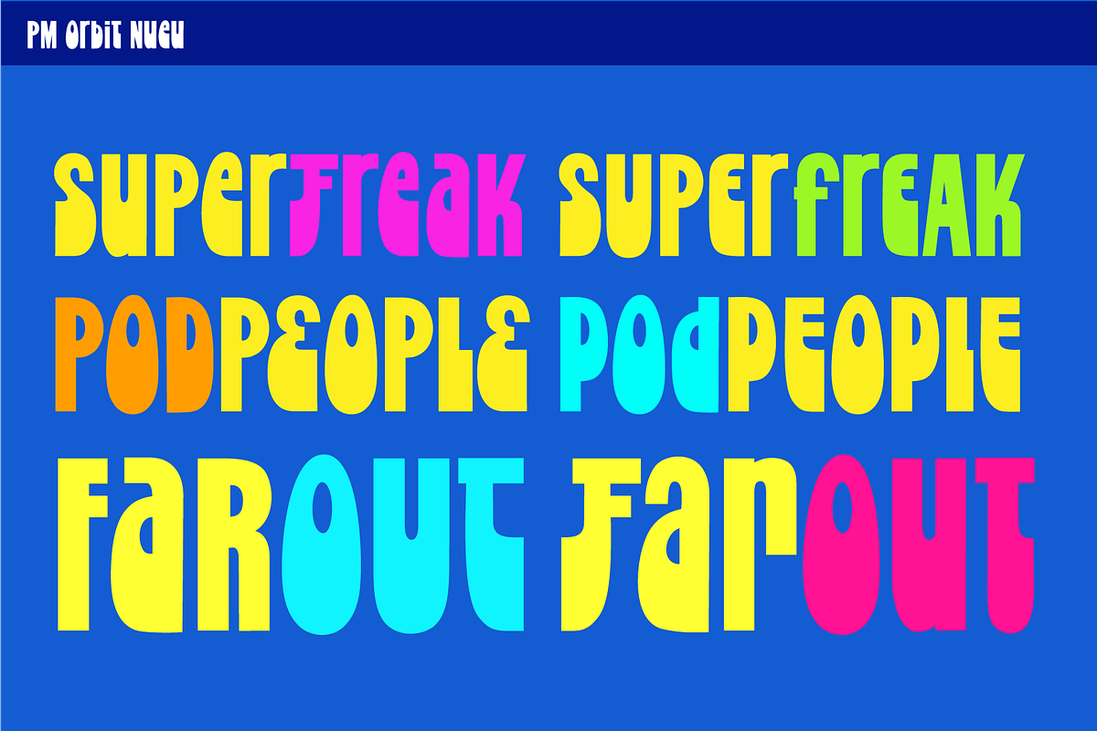 PM Orbit Nostalgic 70s Font, a Sans Serif Font by Paper Moon Graphic Supply (Photo 4 of 7)