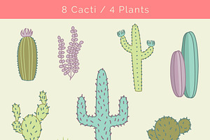 Cactus Plants Vector Clip Art