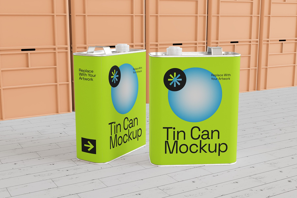 Square Can Packaging Mockup, a Packaging Mockup by graphicook