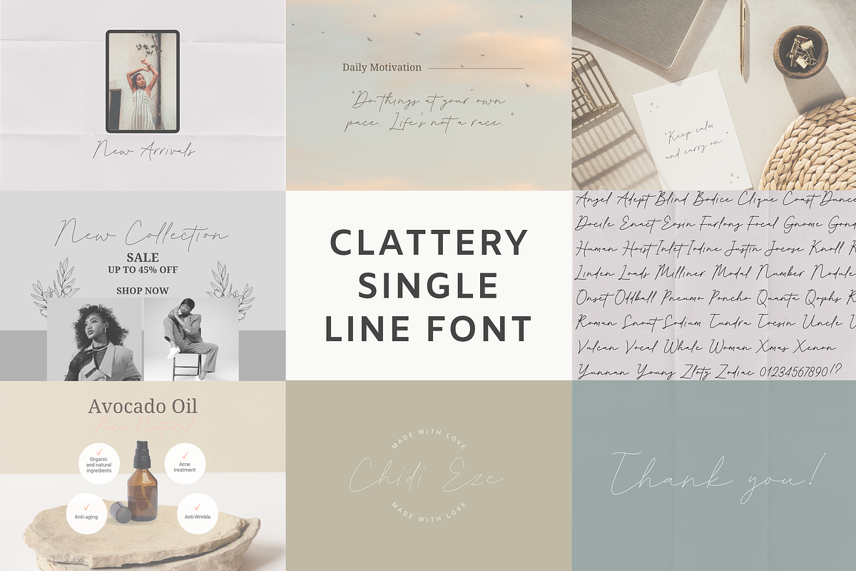 Single Line Font Bundle Vol 1