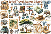 Watercolor Safari Travel Journal Cli, an Illustration by Sublimation Artist (Thumbnail 1 of 6)