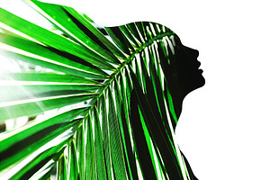 Profile of beautiful woman with palm, a Person Photo by Anna Efetova