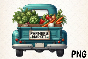 Farmers Market Truck Sublimation, an Illustration by Rose Art
