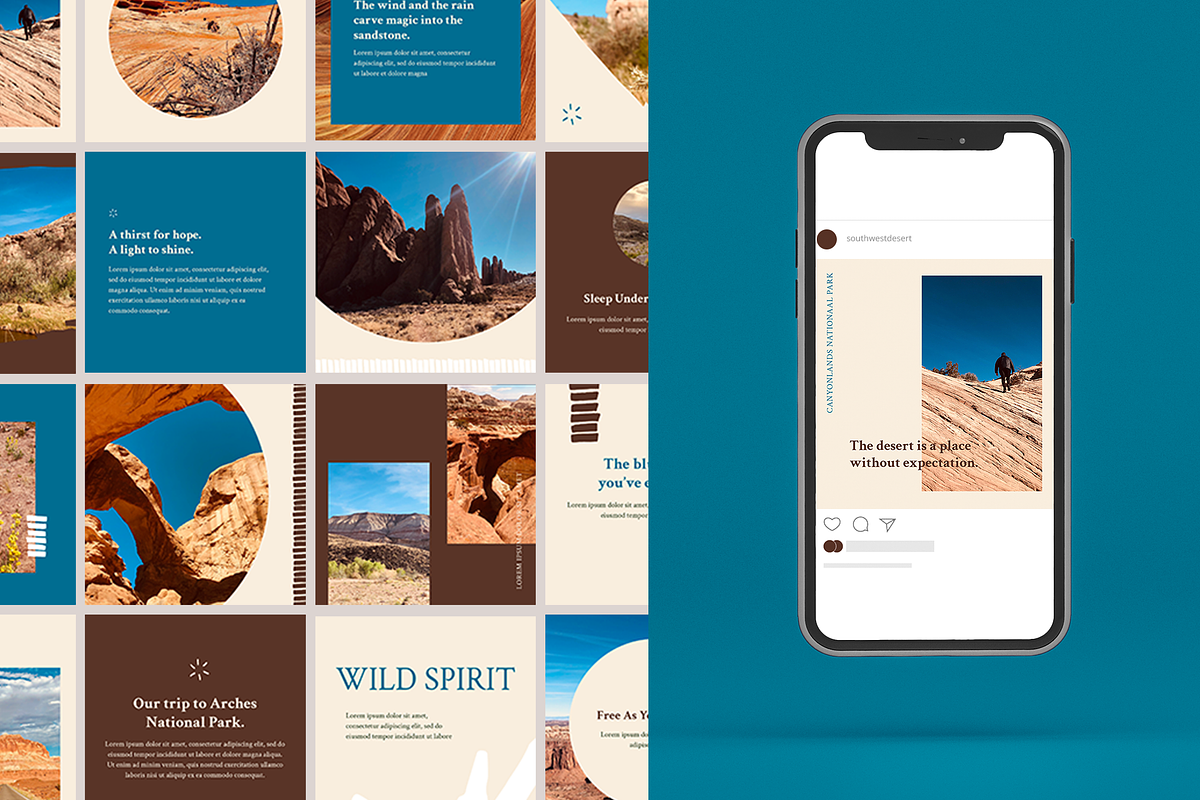 Southwest Desert Instagram Template, a Social Media Template by CortneytheCreator (Photo 1 of 6)