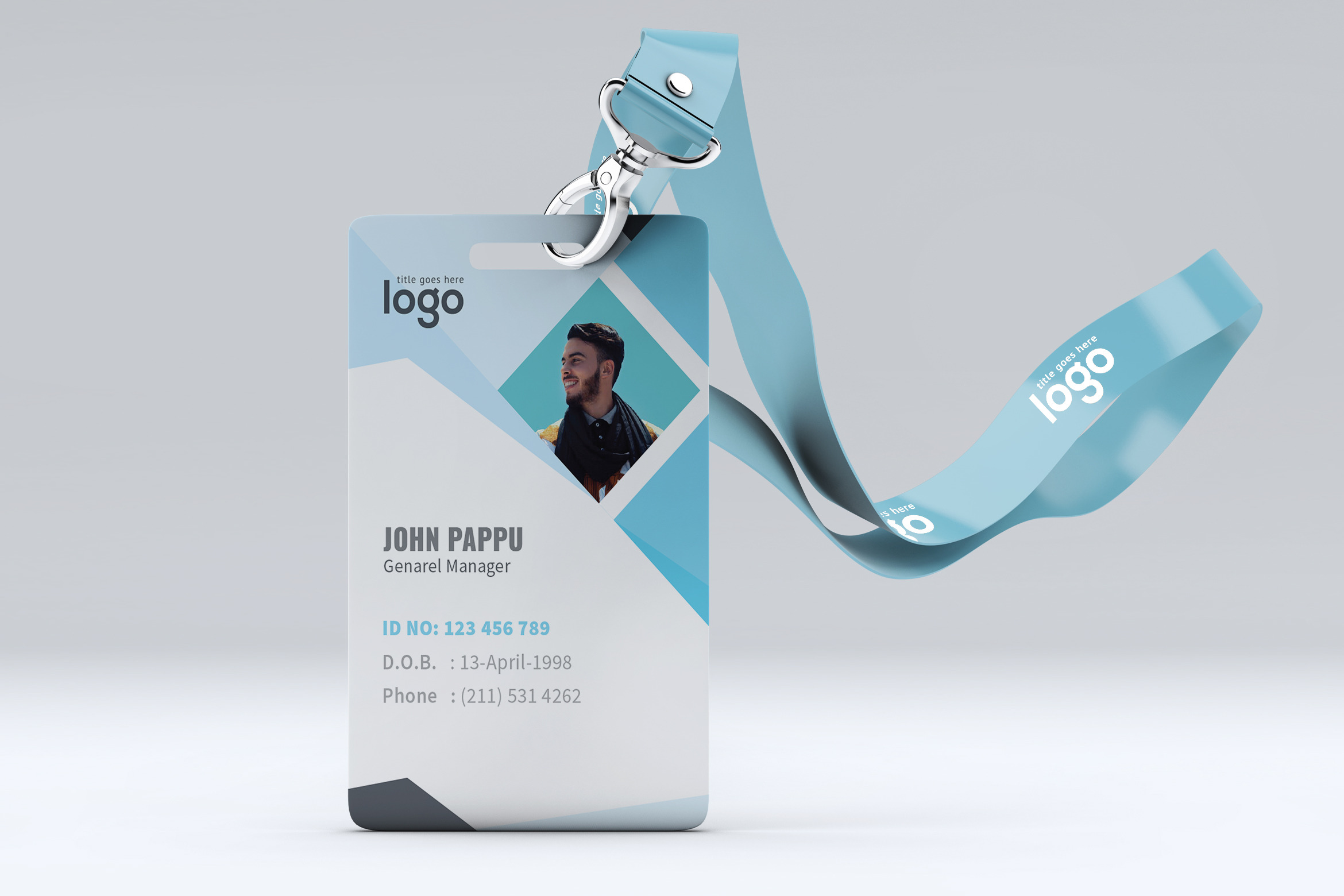 Minimal ID Card Design, a Stationery Template by ZAAS