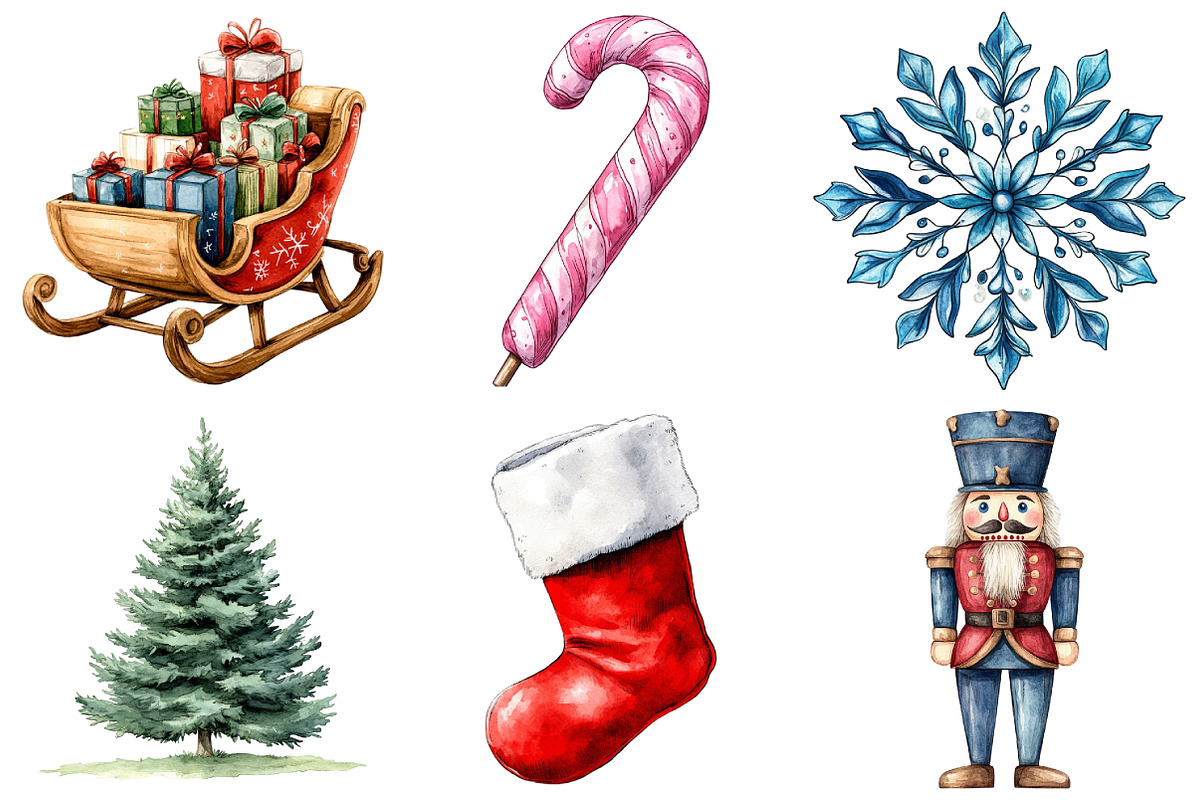 Vintage Drawing Christmas Clipart, an Illustration by Daily.Designs (Photo 4 of 5)
