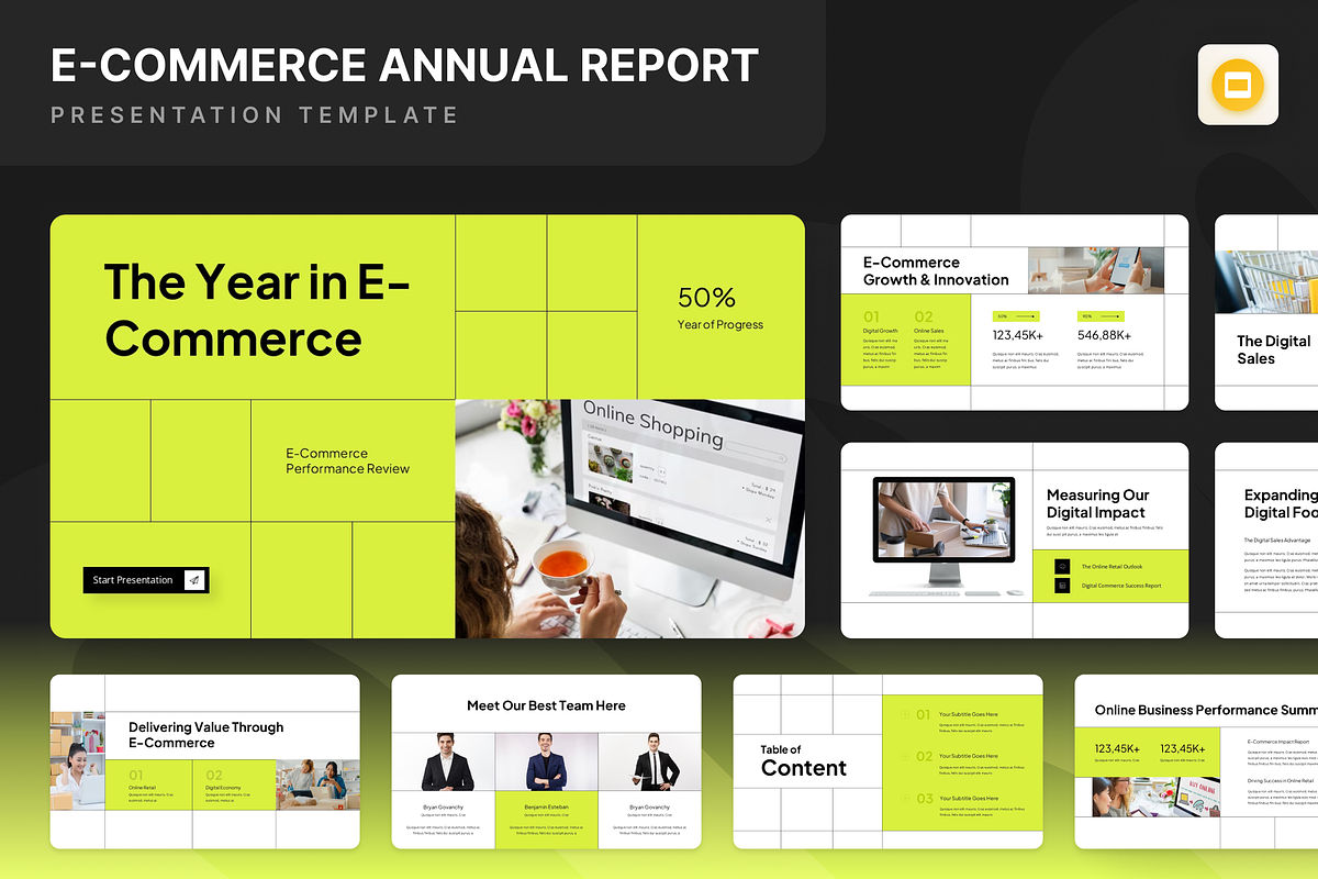 E-Commerce Annual Report GoogleSlide, a Presentation Template by Annora Studio (Photo 1 of 7)