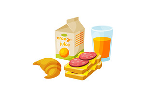 Paper Bag Package with Healthy, a Food Illustration by TopVectors