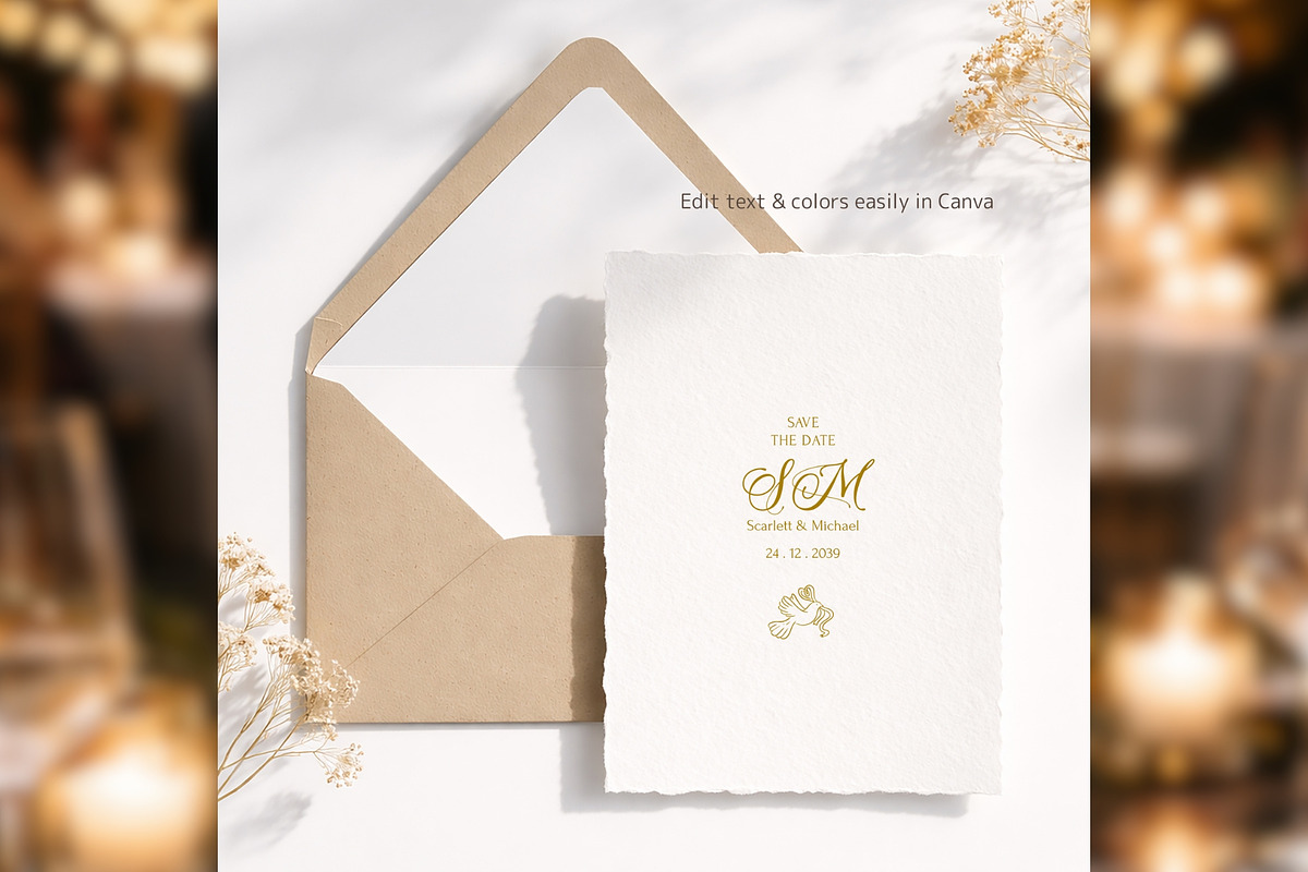 Elegant Save Date Canva bd004, an Invitation Template by TyphoonStudio (Photo 7 of 9)