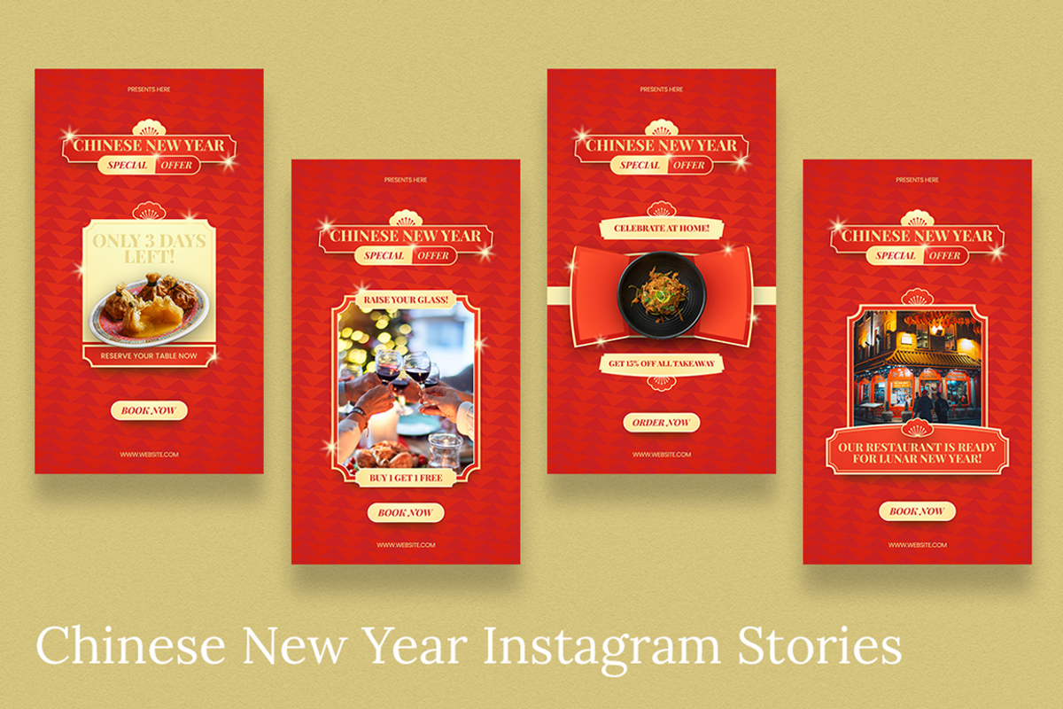 Chinese New Year Instagram & Canva, a Social Media Template by Attype (Photo 3 of 4)