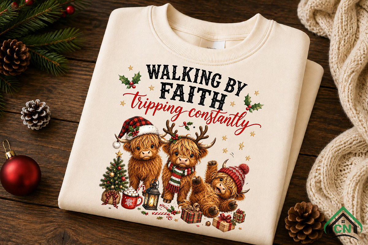 Funny Christmas Cow PNG, a Seasonal Illustration by Craft Nest (Photo 6 of 6)