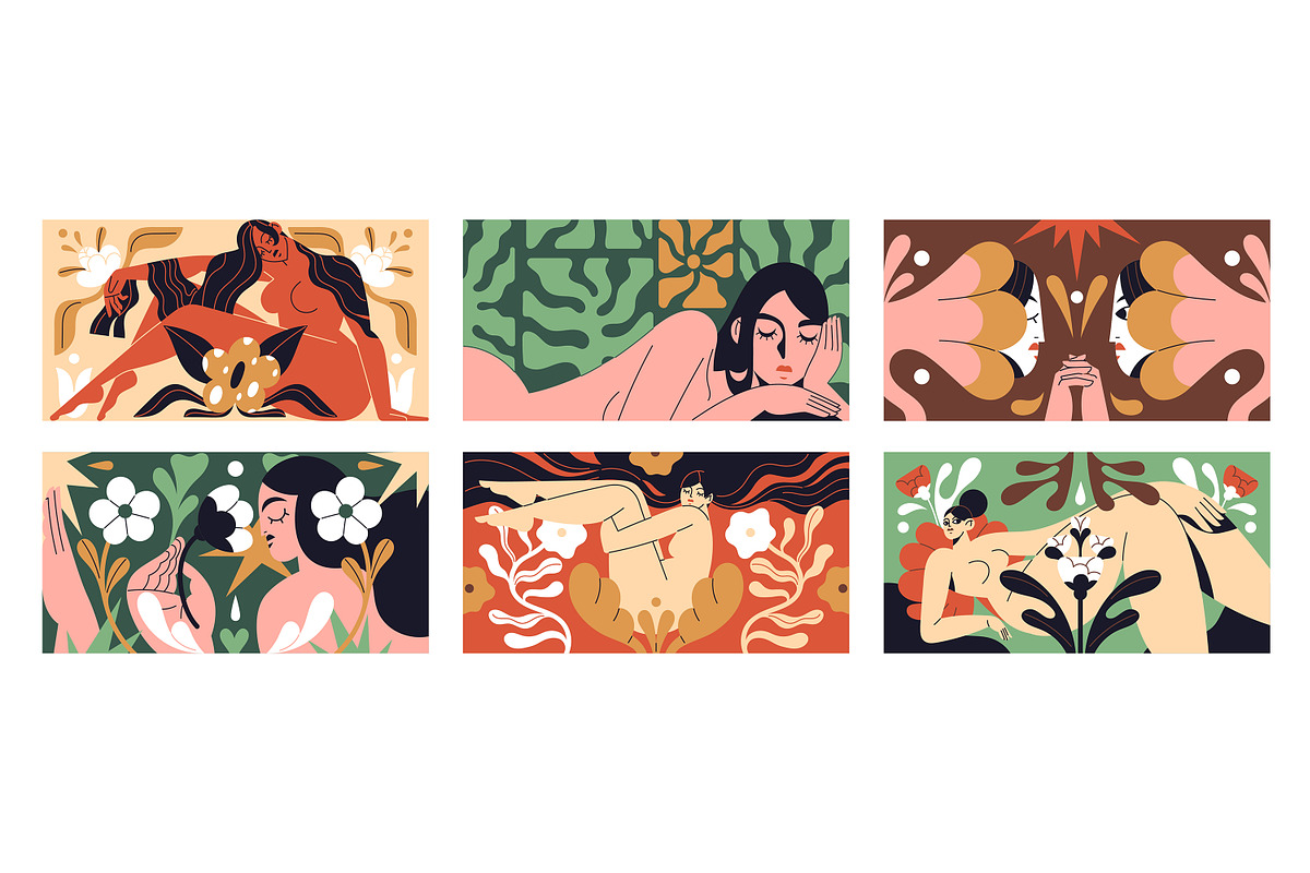Abstract Matisse art women & flowers, a Decorative Illustration by PaperTrident (Photo 1 of 7)