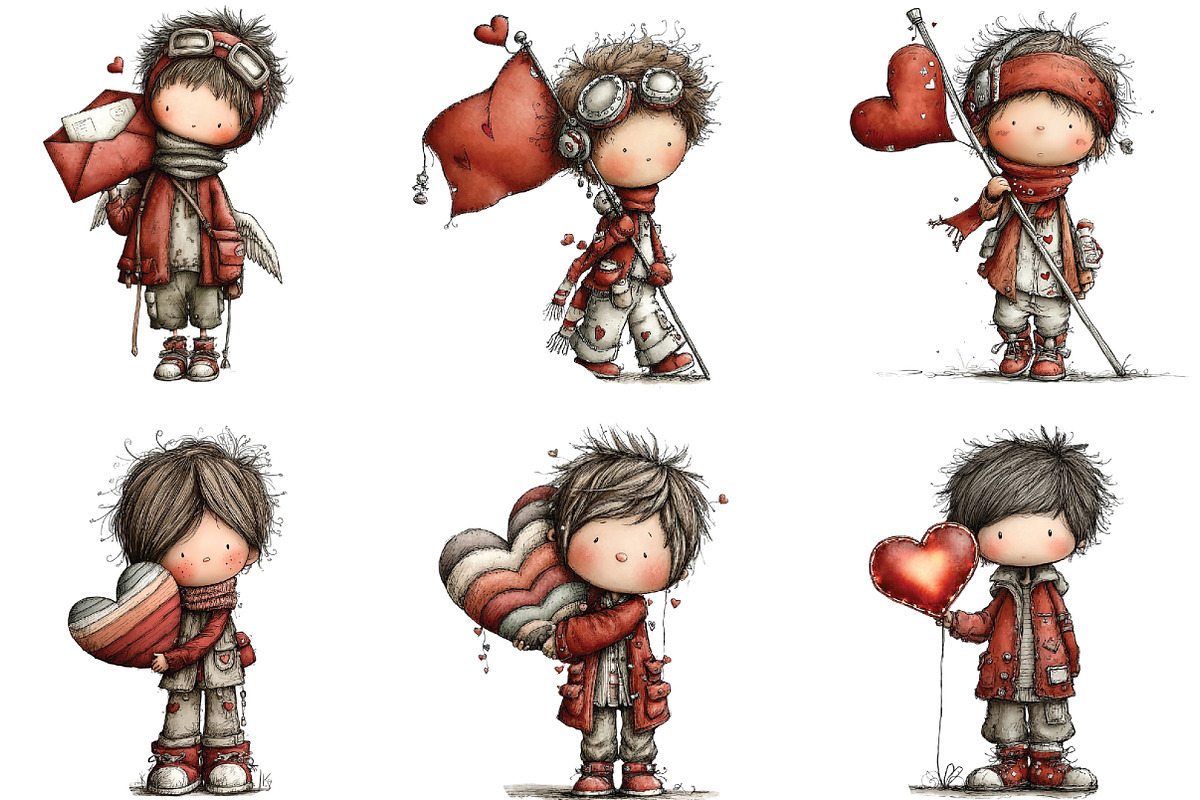 Whimsical Valentine's Day Clipart, an Illustration by CraftArtStudio (Photo 4 of 6)