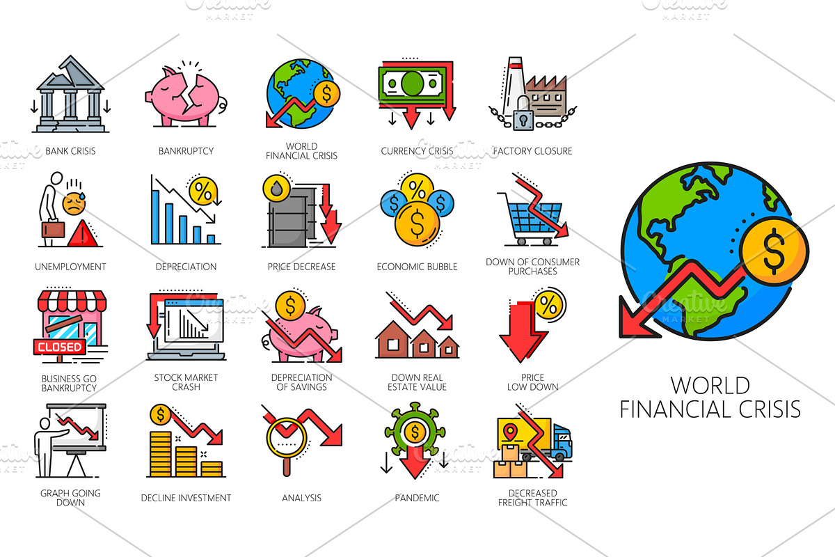 Economic crisis and money loss, a Finance Illustration by Vector Tradition