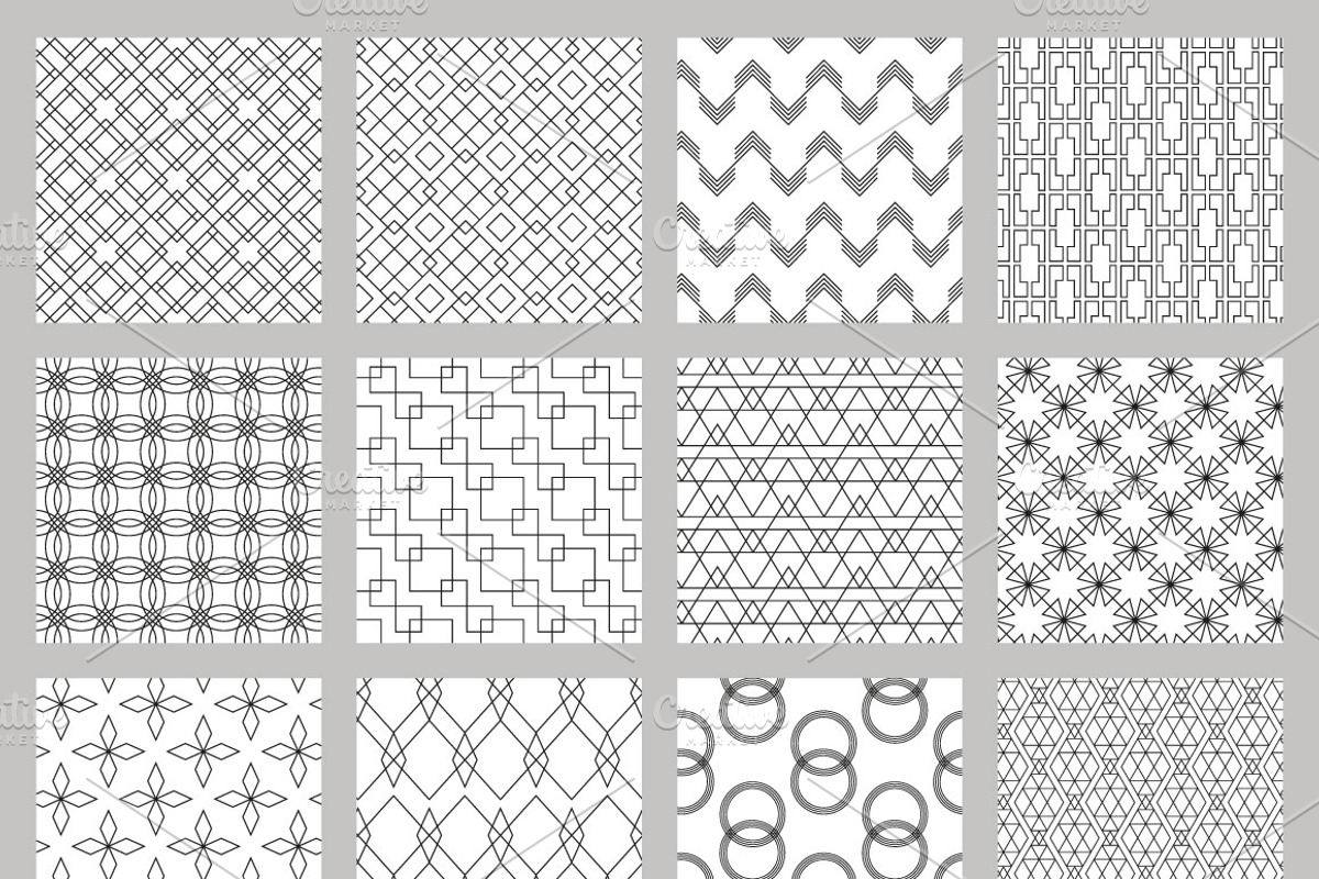 Lines & Geometry Patterns, a Pattern Graphic by Wild Rose