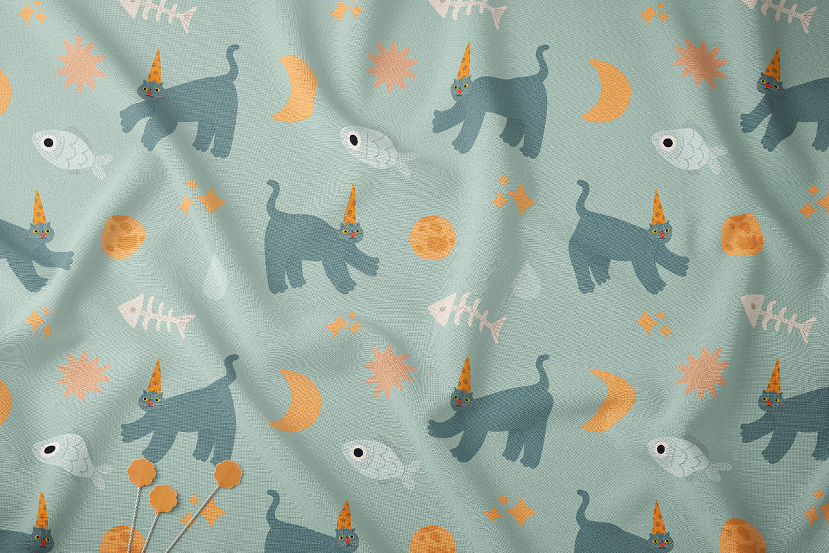 Cat stickers. Vector set. + Pattens., a Pattern Graphic by anna khramtsova (Photo 12 of 14)